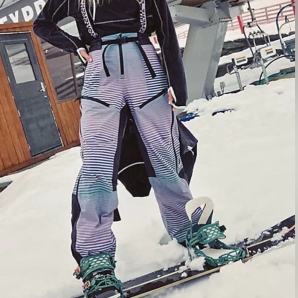 NWOT Free People Movement Blizzard Bliss Printed Snow Shell Bibs